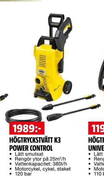 Bauhaus Högtryckstvätt k3 power control erbjuda