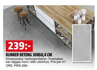 Bauhaus Klinker betong 30x60,4 cm erbjuda