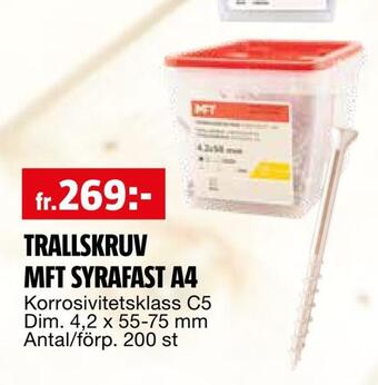 Bauhaus Trallskruv mft syrafast a4 erbjuda