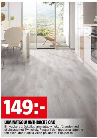 Bauhaus Laminatgolv anthracite oak erbjuda