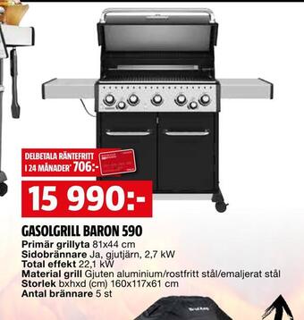 Bauhaus Gasolgrill baron 590 erbjuda