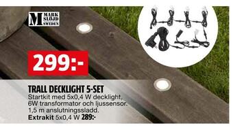 Bauhaus Trall decklight 5-set erbjuda