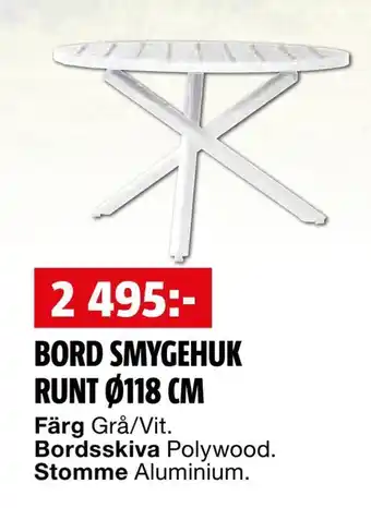 Bord smygehuk runt ø118 cm
