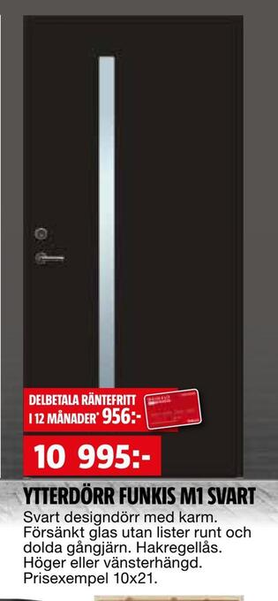 Bauhaus Ytterdörr funkis m1 svart erbjuda