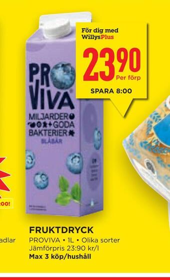 Willys Hemma Fruktdryck erbjuda