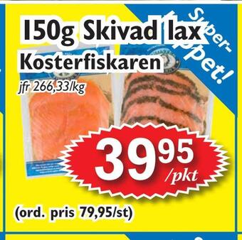 T-jarlen 150g skivad lax erbjuda
