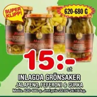 INLAGDA GRÖNSAKER JALAPENO, FEFERONI & GURKA