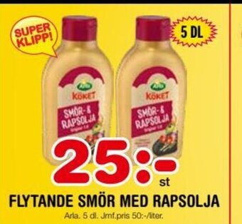 Nya Pulsen FLYTANDE SMÖR MED RAPSOLJA erbjuda