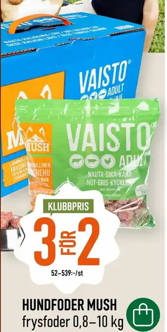 Granngården HUNDFODER MUSH frysfoder 0,8-10 kg erbjuda