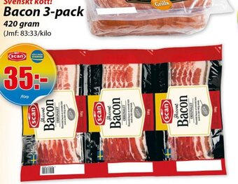 Extra Mjällby Stormarknad Bacon 3-pack erbjuda