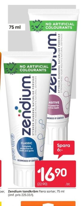Rusta Zendium tandkräm erbjuda