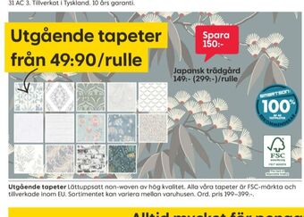 Rusta Kronoswiss tapet erbjuda