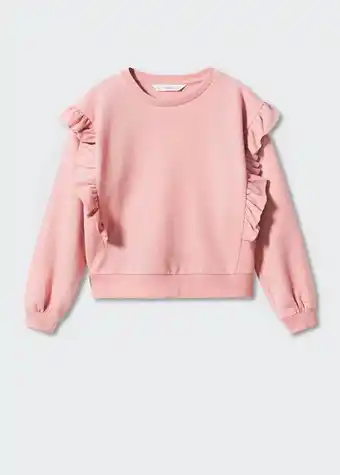 Sweatshirt i bomull med volanger