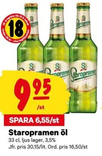City Gross Staropramen öl 33 cl, erbjuda