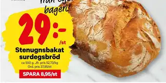 City Gross Stenugnsbakat surdegsbröd ca 550 g erbjuda