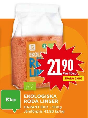 Willys Ekologiska röda linser erbjuda