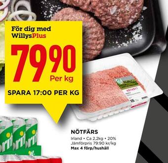 Willys Nötfärs erbjuda