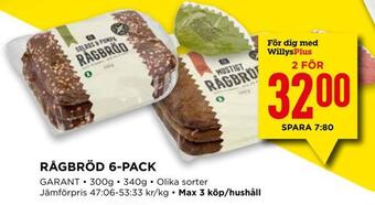 Willys Rågbröd 6-pack erbjuda