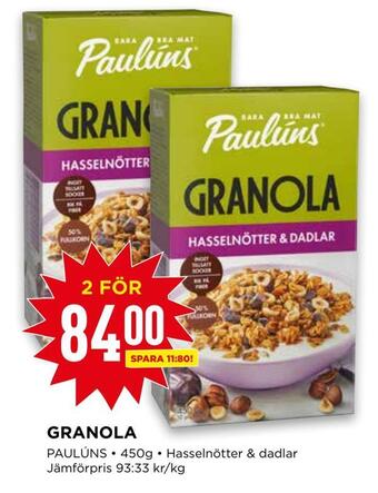 Willys Granola erbjuda