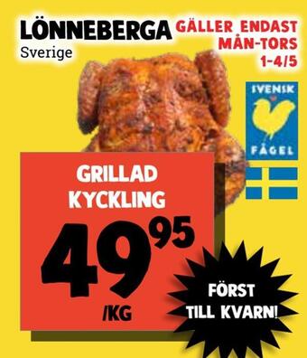 MatArket Grillad kyckling erbjuda