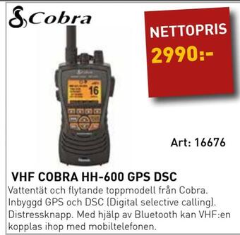 SeaSea Vhf cobra hh-600 gps dsc erbjuda