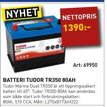 SeaSea Batteri tudor tr350 80ah erbjuda