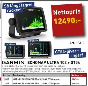 Echomap ultra 102 + gt54