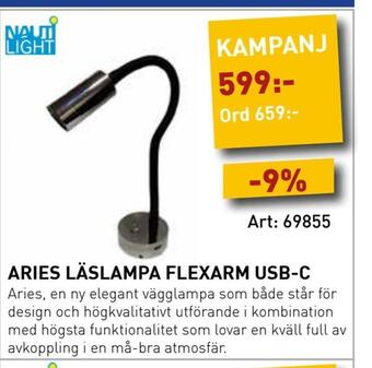 SeaSea Aries läslampa flexarm usb-c erbjuda