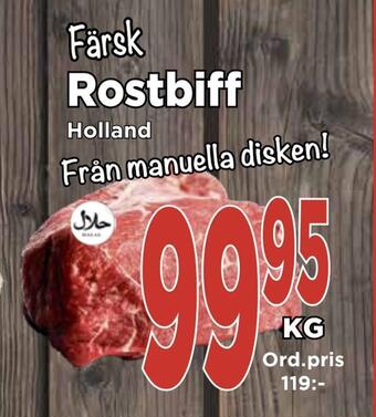 Supergrossen Rostbiff erbjuda