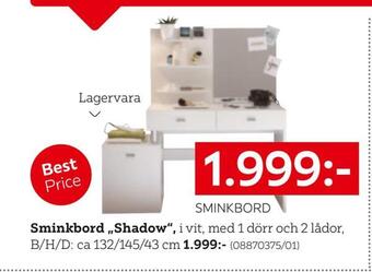 XXXLutz Sminkbord 'shadow' erbjuda