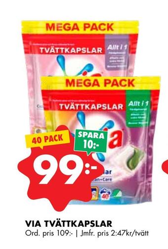 ÖoB Via tvättkapslar erbjuda