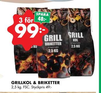 ÖoB Grillkol & briketter erbjuda