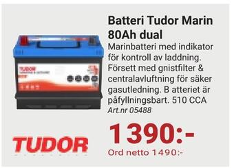 Erlandsons Brygga Batteri tudor marin 80ah dual erbjuda