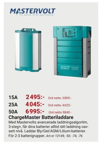 Erlandsons Brygga Chargemaster batteriladdare erbjuda