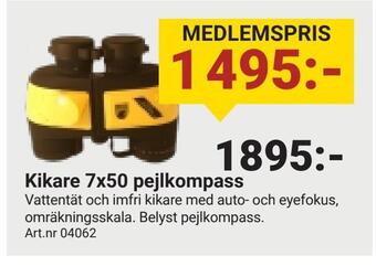 Erlandsons Brygga Kikare 7x50 pejlkompass erbjuda