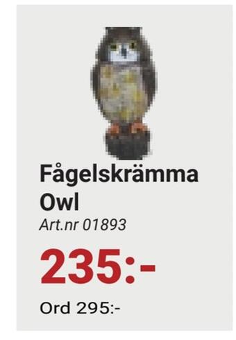 Erlandsons Brygga Fågelskrämma owl erbjuda