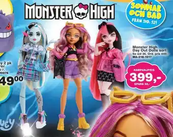 Lekextra Monster high day out dolls sort erbjuda