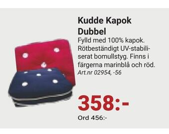 Erlandsons Brygga Kudde kapok dubbel erbjuda