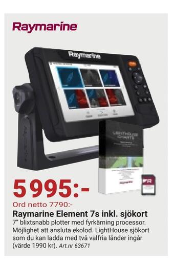 Erlandsons Brygga Raymarine element 7s inkl. sjökort erbjuda