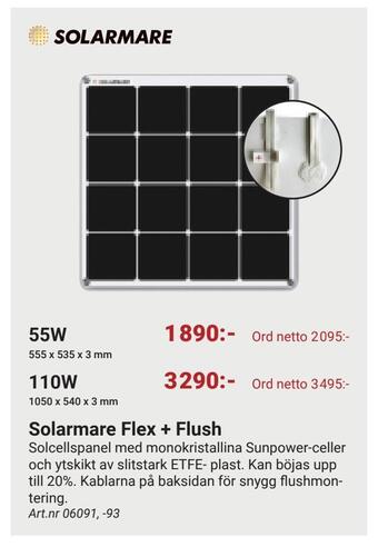 Erlandsons Brygga Solarmare flex + flush erbjuda