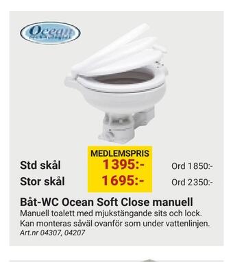 Erlandsons Brygga Båt-wc ocean soft close manuell erbjuda