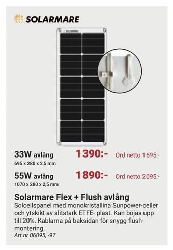 Erlandsons Brygga Solarmare flex + flush avlång erbjuda