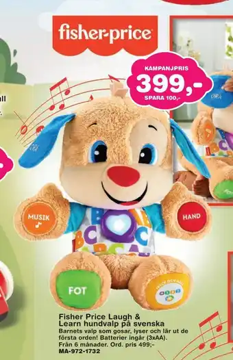 Lekextra Fisher price laugh & learn hundvalp på svenska erbjuda