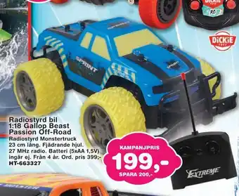 Radiostyrd bil 1,18 gallop beast passion off-road