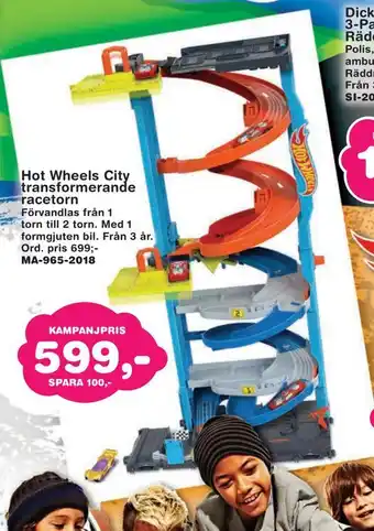 Lekextra Hot wheels city transformerande racetorn erbjuda