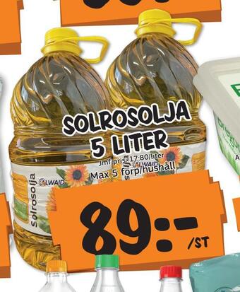 Bazaar Food market Solrosolja 5 liter erbjuda