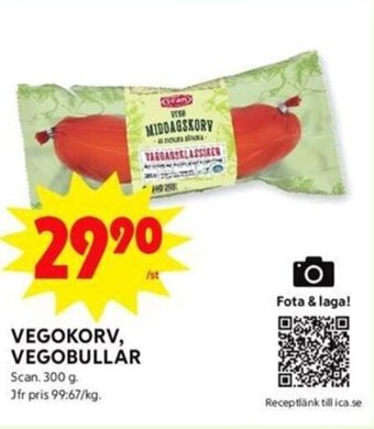ICA Kvantum VEGOKORV, VEGOBULLAR Scan. 300 g. erbjuda