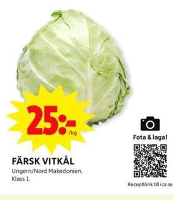ICA Kvantum FÄRSK VITKÅL erbjuda