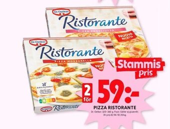 ICA Kvantum PIZZA RISTORANTE Dr. Oetker. 320-360 g. erbjuda