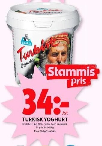 ICA Kvantum TURKISK YOGHURT Lindahls 1 kg. erbjuda